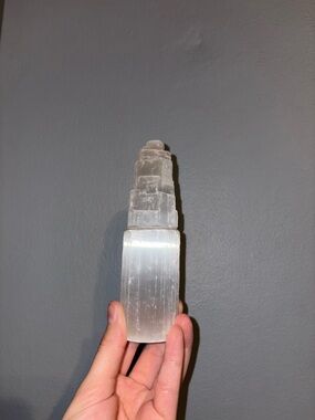 Selenite Tower Crystal Decorative Accent - Clear White